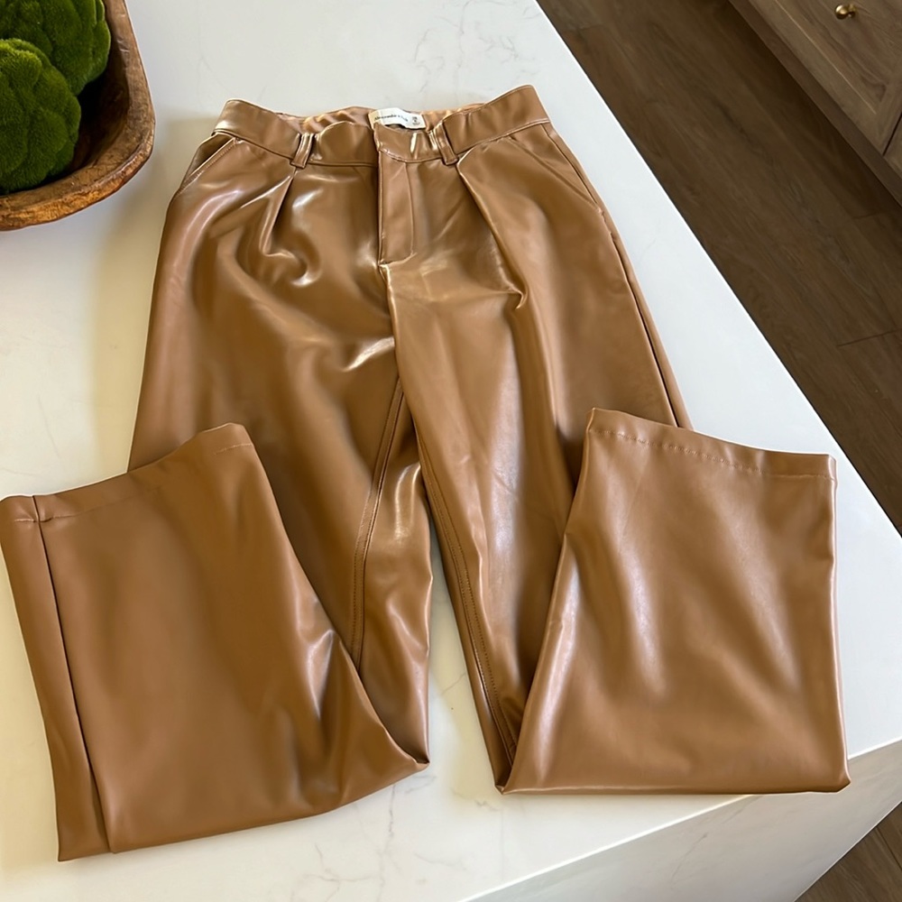 Abercrombie Camel Leather Pants